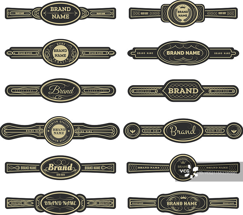 复古工艺雪茄标签模板图片素材