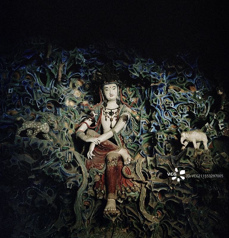 河北正定隆兴寺倒坐观音图片素材