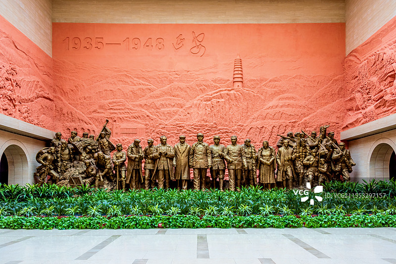 中国陕西延安革命纪念馆内景图片素材