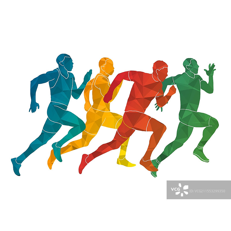 奔跑彩色运动员跑步人物健身运动会PNG素材跑步人物元素图片素材