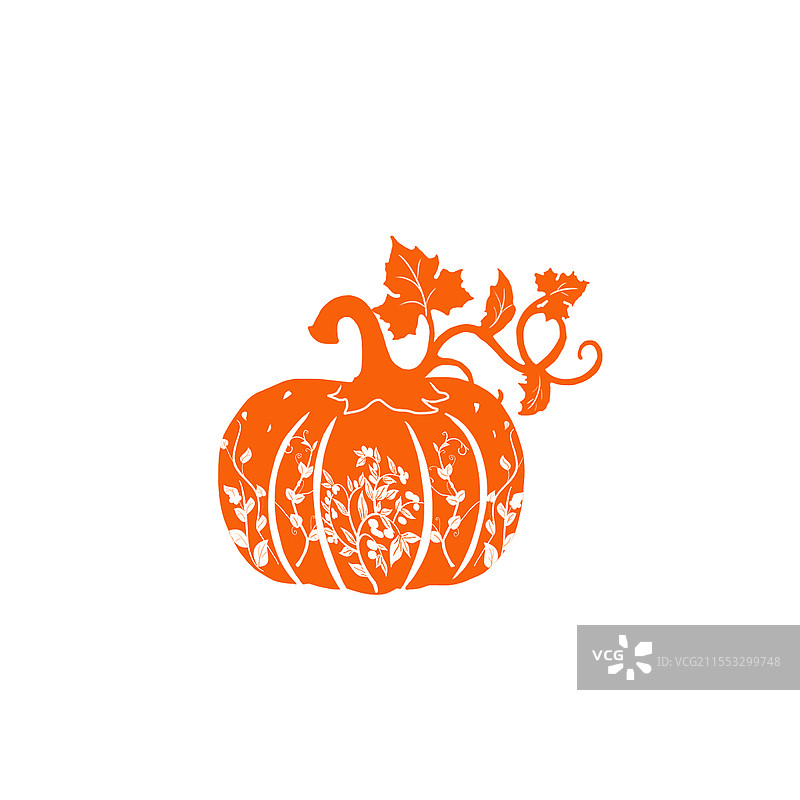 南瓜 感恩节 剪纸风格南瓜元素金黄色 PNG素材感恩节南瓜元素图片素材