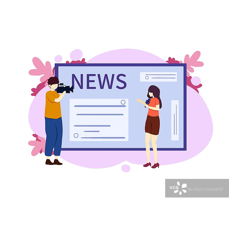 记者日采访的记者摄影师新闻播报PNG素材记者日元素图片素材