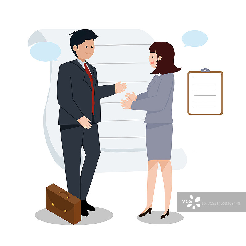 简约扁平商务风沟通交流人物素材商务小人图片素材