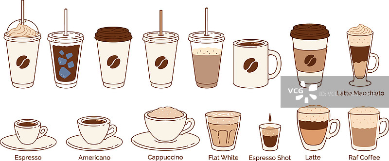 一套咖啡杯图片素材