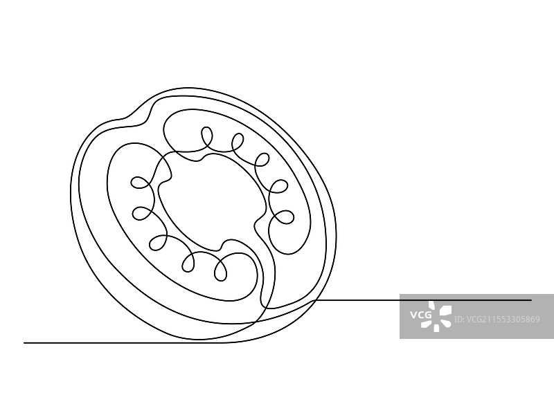 连续的一排番茄半切片图片素材