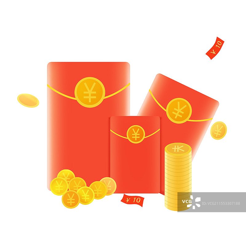 大吉开门红包卡通红包促销优惠打折购物元素png素材卡通活动促销红包元素图片素材