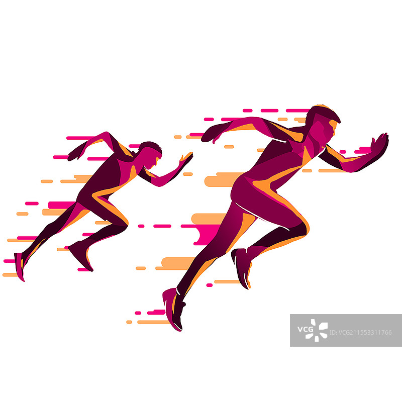 奔跑扁平跑步人物冲刺比赛pngpsd元素跑步人物元素图片素材