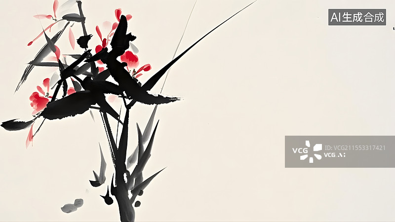 【AI数字艺术】中国风水墨背景图片素材