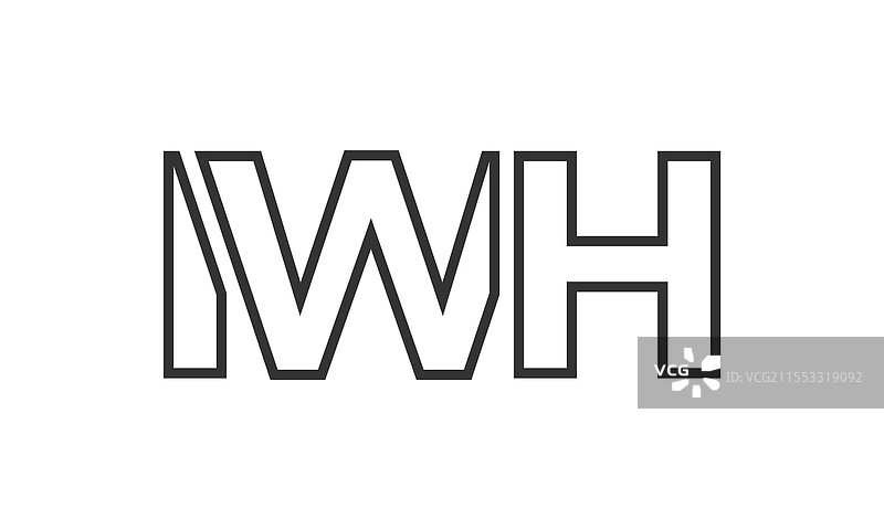 强大而现代的IWH标志设计模板图片素材