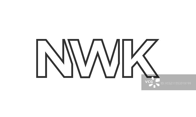 强大而现代的NWK标志设计模板图片素材