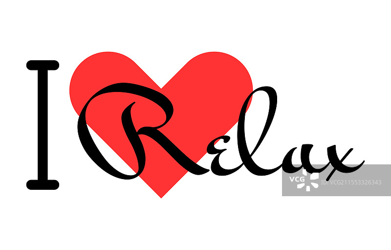 我爱放松的创意标语手绘字母图片素材