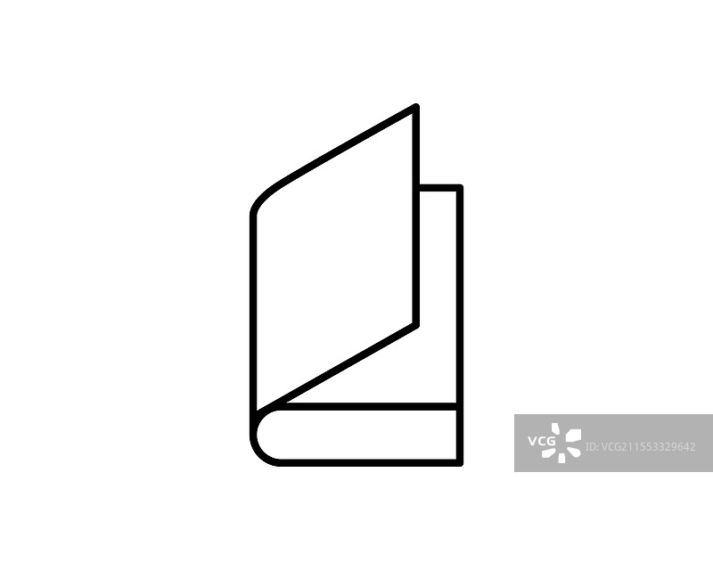 简洁极简风格的开放书本线条图标图片素材