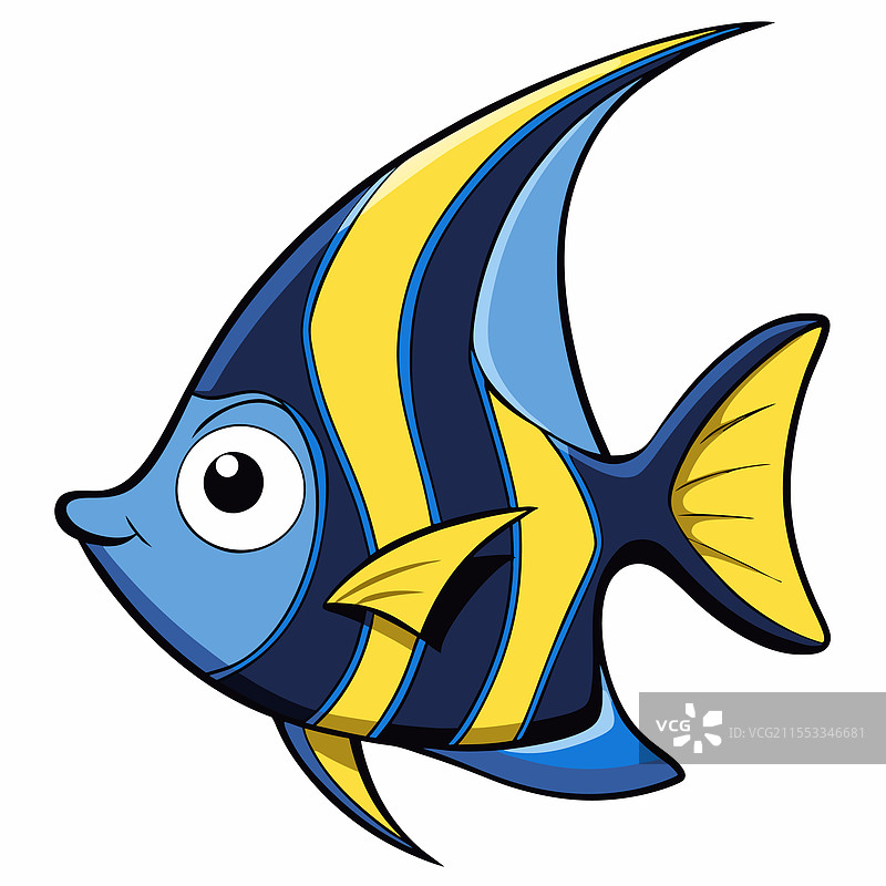 孤立在白色背景上的天使鱼图片素材