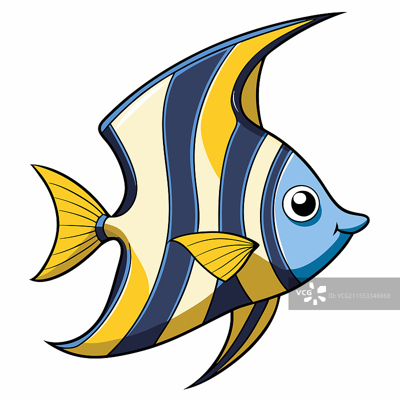 孤立在白色背景上的天使鱼图片素材