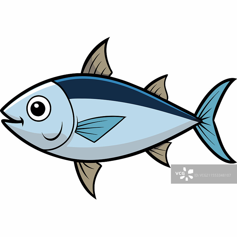 孤立的鲣鱼平放在白色背景上图片素材