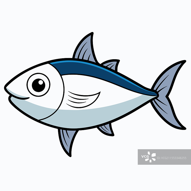孤立在白色背景上的 bonito 鱼图片素材