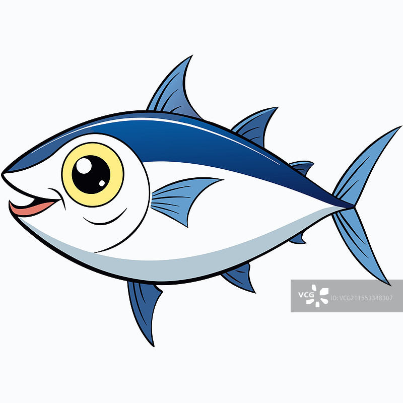 孤立在白色背景上的 bonito 鱼图片素材