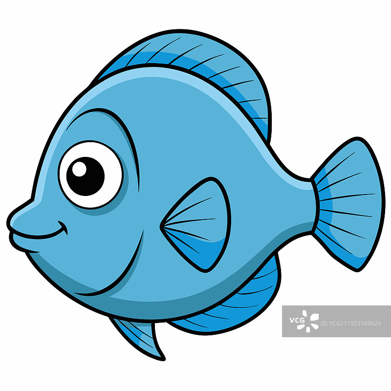 孤立的圆尾鱼平放在白色背景上图片素材