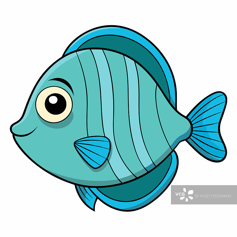 孤立的圆尾鱼平放在白色背景上图片素材