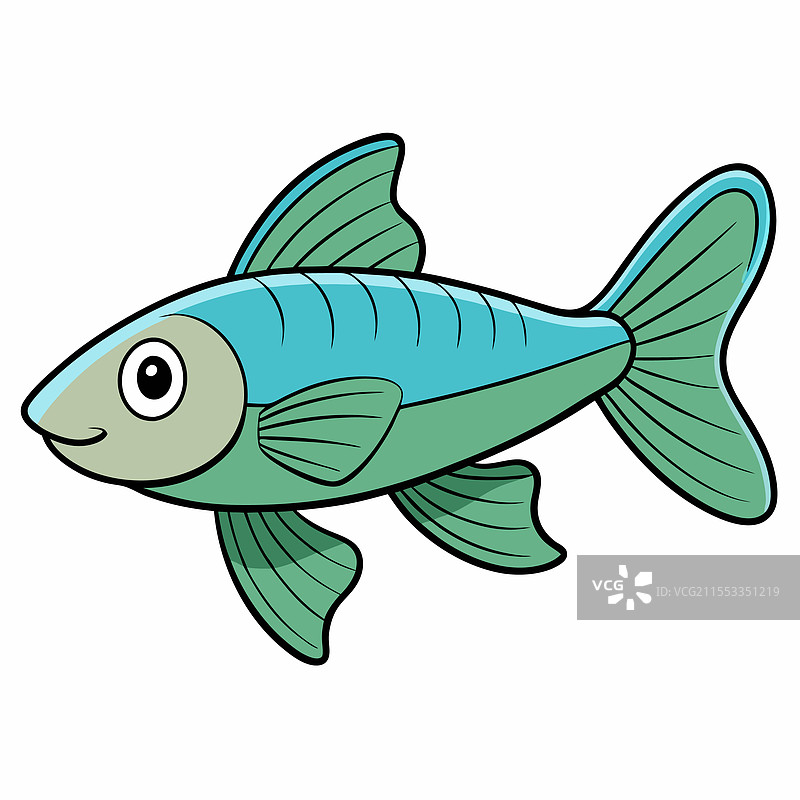 孤立的古比鱼，平放在白色背景上图片素材