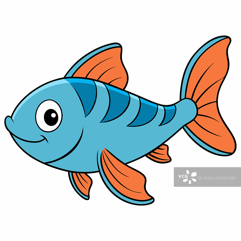 孤立的古比鱼，平放在白色背景上图片素材