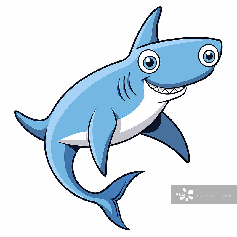 锤头鲨鱼在白色背景上孤立展示图片素材