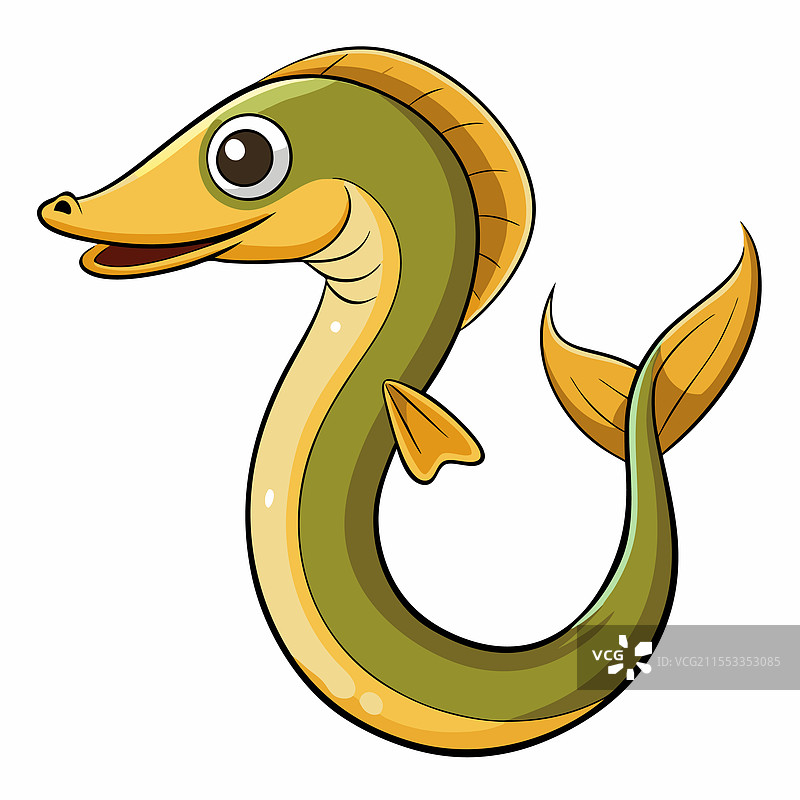 七鳃鳗鱼在白色背景上孤立平放图片素材