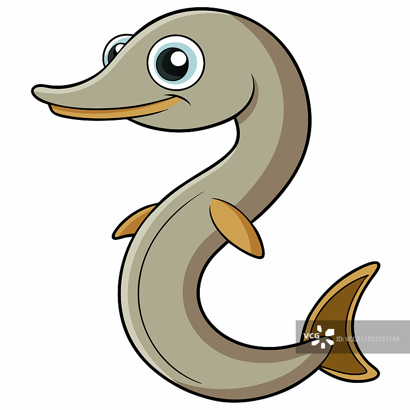 七鳃鳗鱼在白色背景上平放孤立展示图片素材