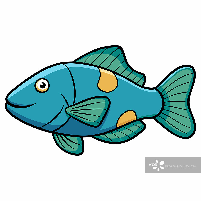 孤立在白色背景上的鹦嘴鱼图片素材