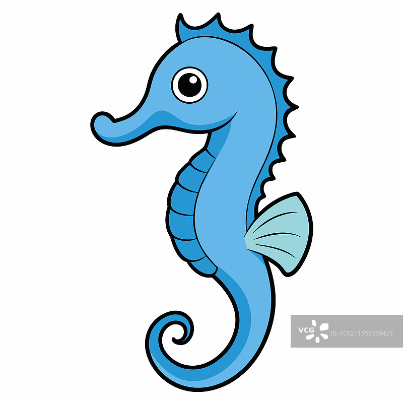 孤立在白色背景上的海马鱼图片素材