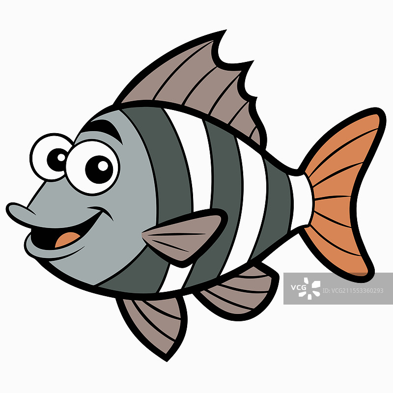 羊头鱼在白色背景上孤立平放图片素材