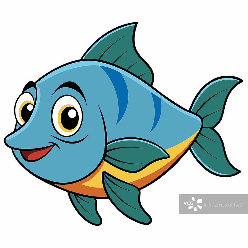 孤立的日光鱼，平放在白色背景上图片素材