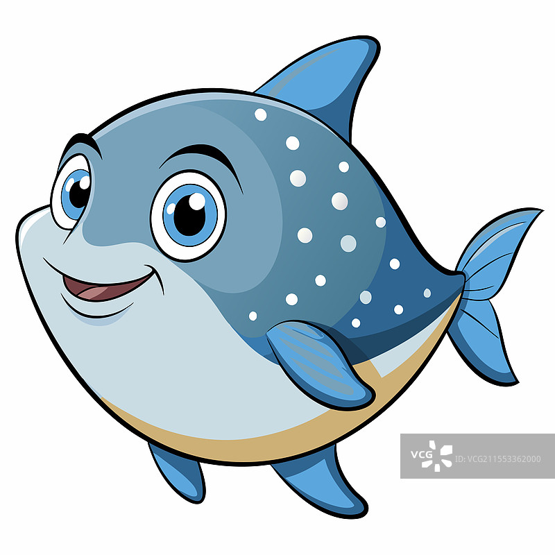 孤立的日光鱼，平放在白色背景上图片素材