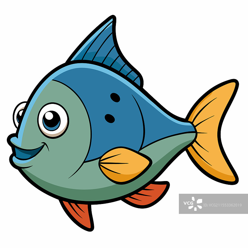 孤立的日光鱼，平放在白色背景上图片素材