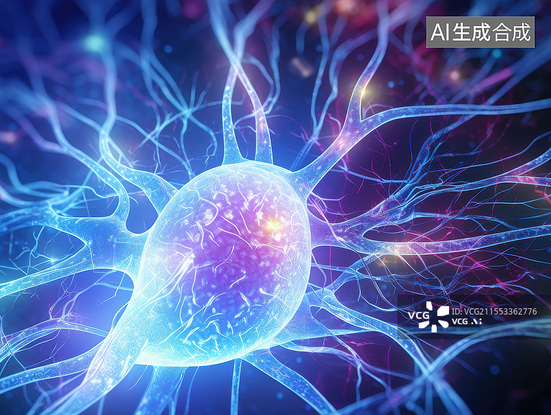 【AI数字艺术】神经元的奥秘抽象插画：微观的连接世界图片素材
