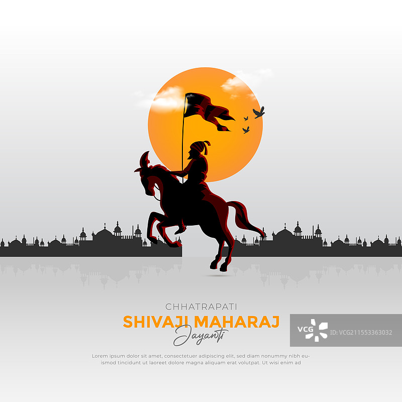 快乐的查特拉帕蒂·希瓦吉·马哈拉杰诞辰庆祝帖子图片素材