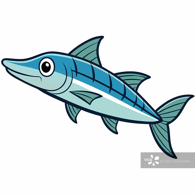 独立在白色背景上的华夫鱼图片素材