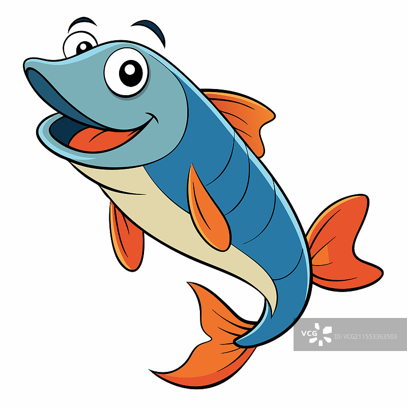 独立在白色背景上的华夫鱼图片素材