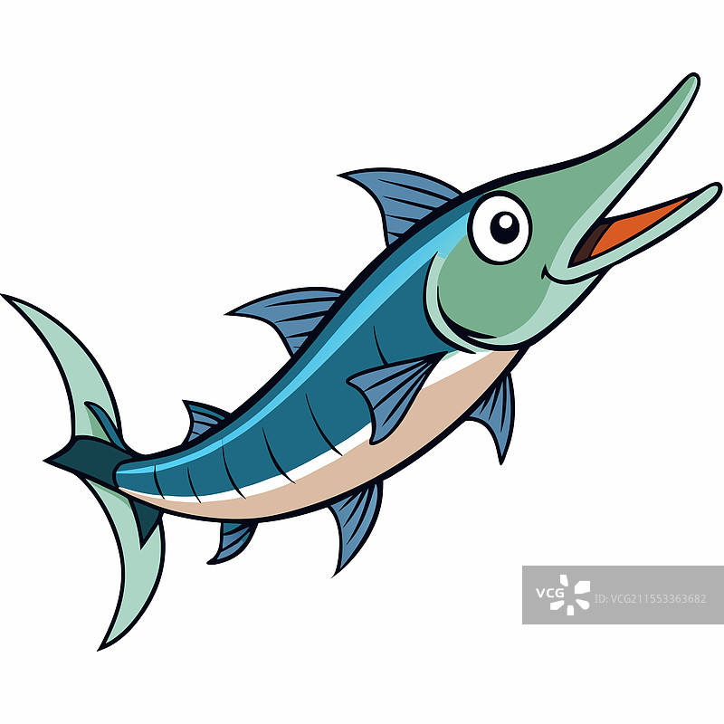 独立在白色背景上的华夫鱼图片素材