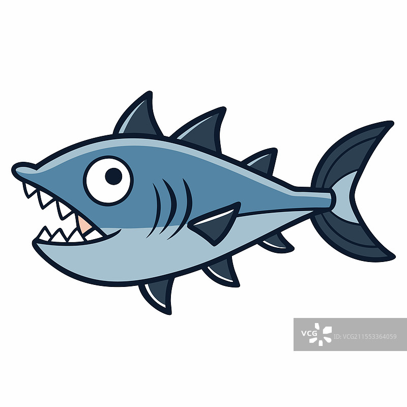 孤立的狼鱼，平放在白色背景上图片素材