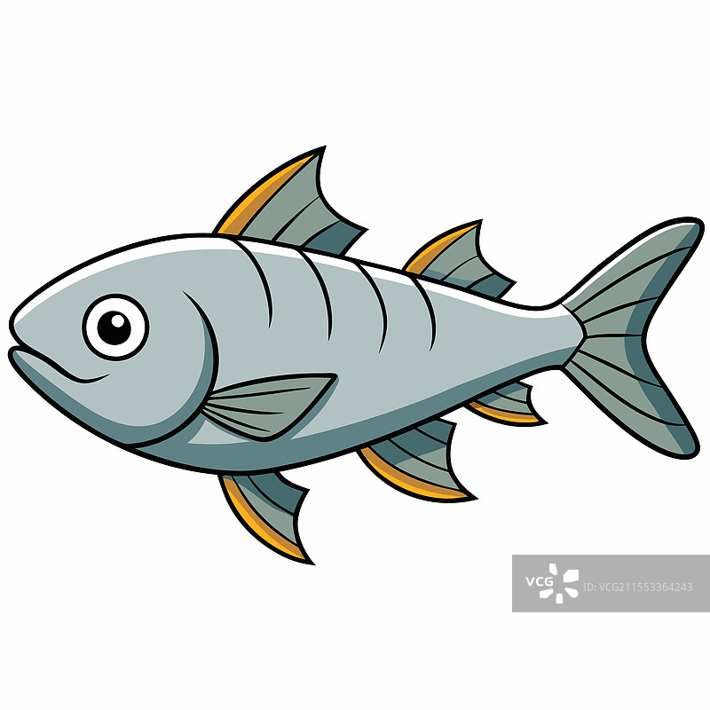 孤立的狼鱼，平放在白色背景上图片素材