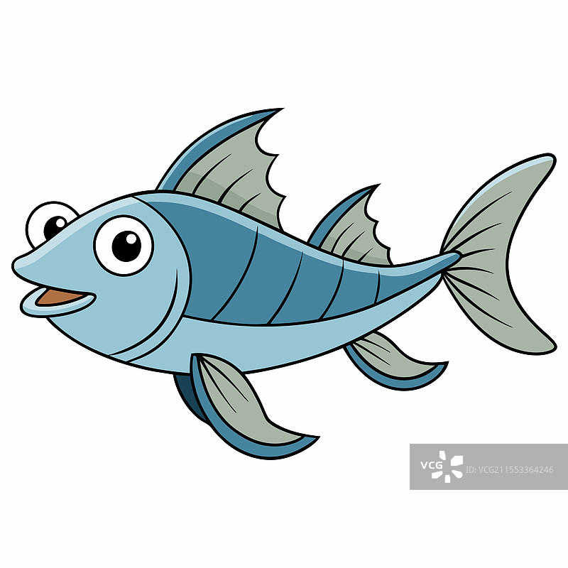 孤立的狼鱼，平放在白色背景上图片素材