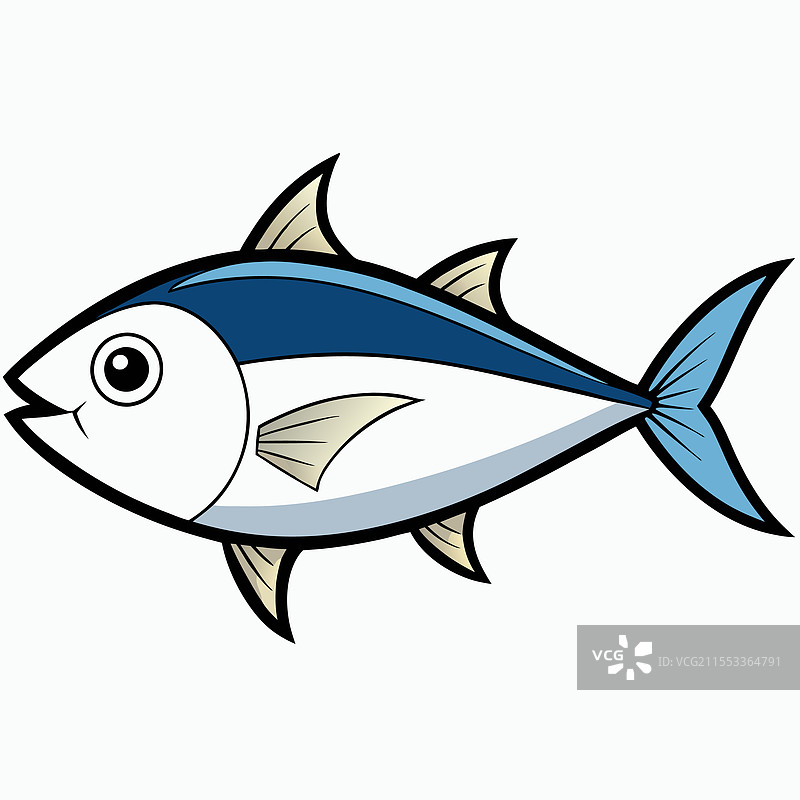 黄色尾鱼在白色背景上平放孤立图片素材