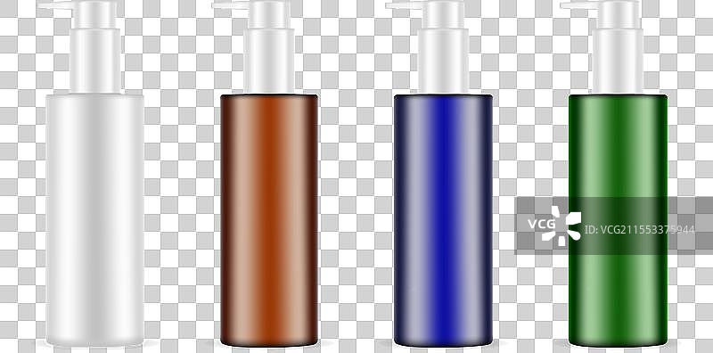 一组高塑料泵瓶的模型展示图片素材