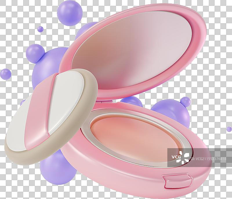 粉色圆形塑料盒中的3D面粉图片素材