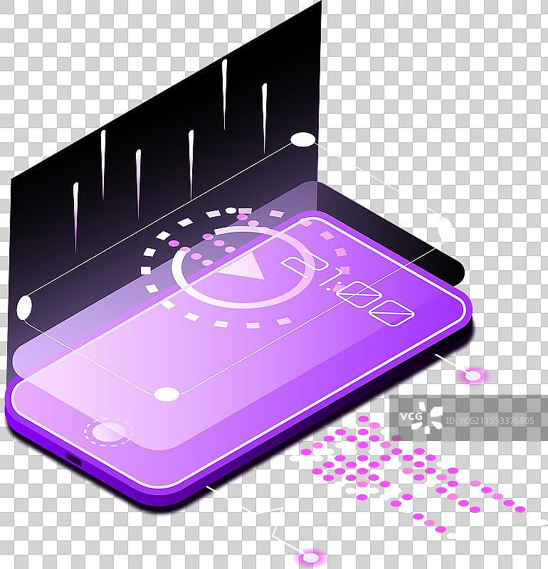 未来的现代智能手机等轴测图图片素材