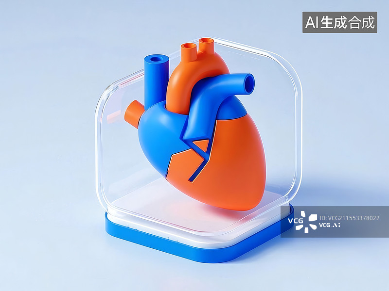 【AI数字艺术】心脏模型展示图图片素材