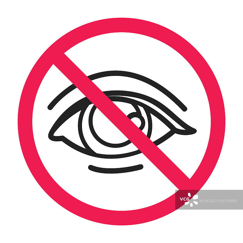 禁止窥视标志 禁止查看图标 不要偷看图片素材