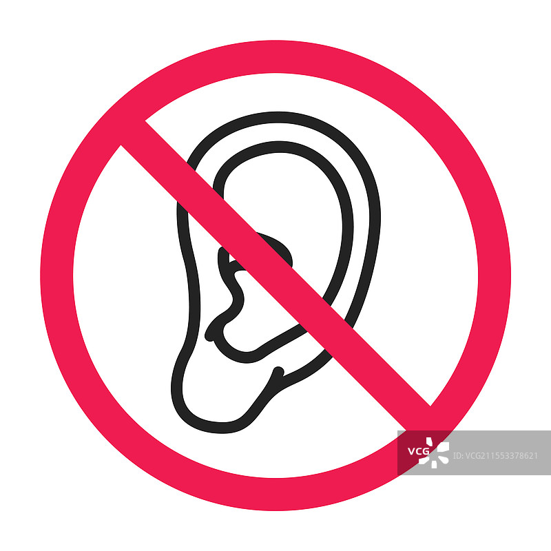 禁止聆听标志耳朵符号图片素材