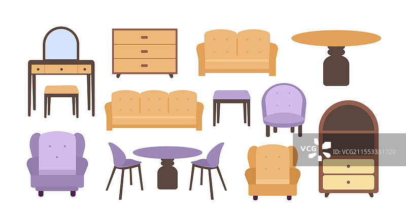 室内设计元素家具套装图片素材